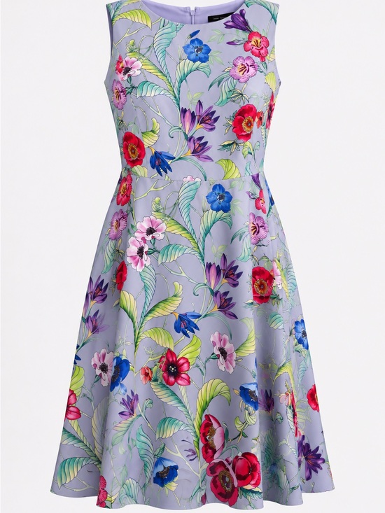 Ann Taylor Dresses & Skirts - Ann Taylor Botanical Garden Floral Fit & Flare Dress in Periwinkle Lavender